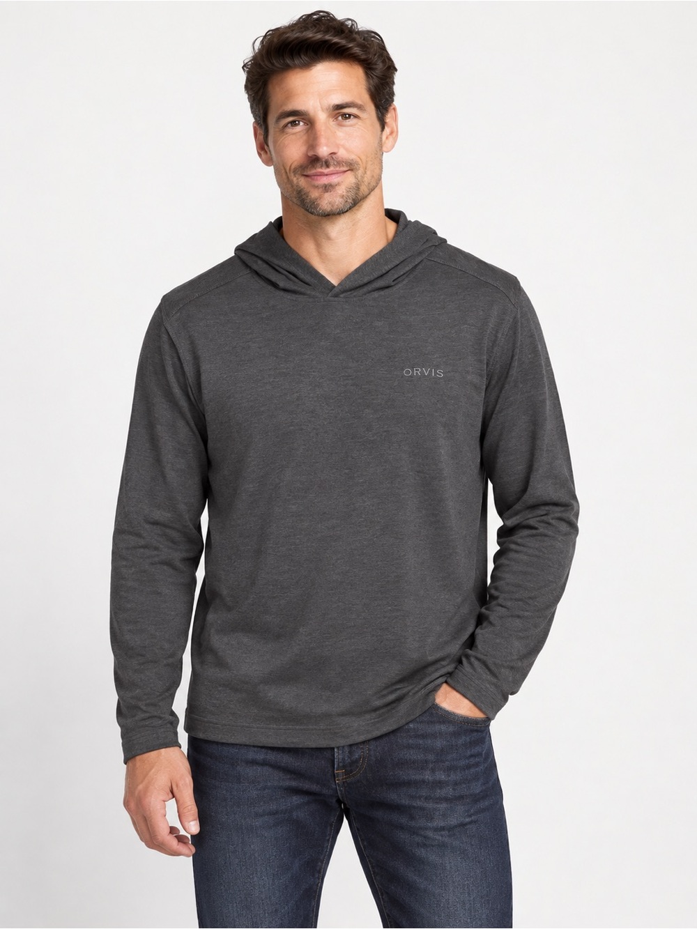 Orvis Classic Collection Men’s Charcoal Hooded Pullover Size M